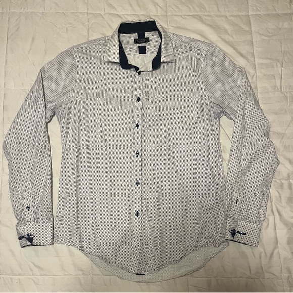 Zara Shirts Zara Man Slim Fit Large Size Whiteblue Button Down